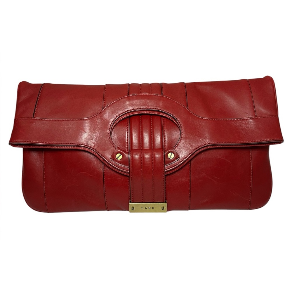 L.A.M.B. Red Leather Clutch